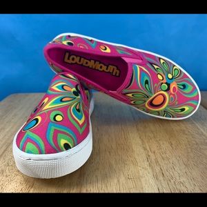 LOUDMOUTH Sam Slip On Casual Shoe Pink Floral